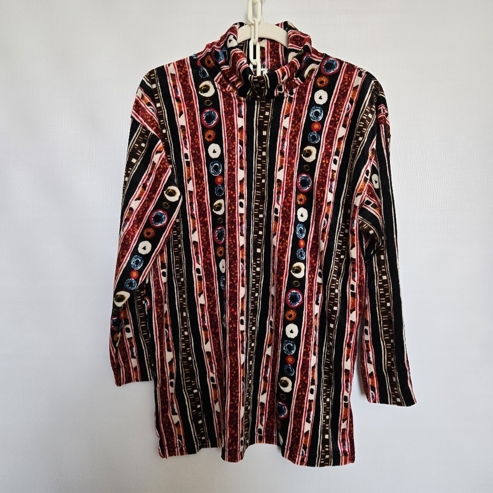 DON COLLECTION TURTLENECK SHIRT RETRO MULTI COLOR UNISEX (L)